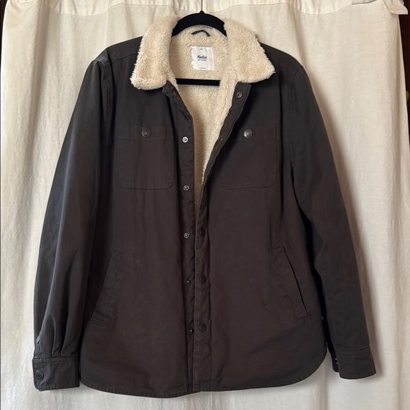 Men's Grey Sherpa-Lined Jacket - Picture 1 of 5
